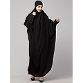 Long cuff ready to wear Jilbab in one piece- Black